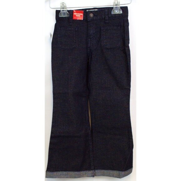 NWT GAP Girl's Black Sparkly Glittery Jeans Size 5 Hook & Zip Closure Belt Loops - Picture 1 of 12